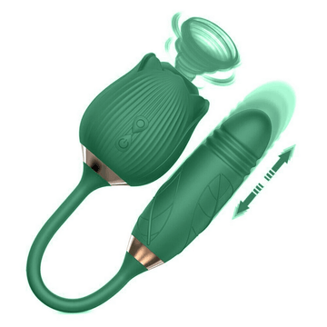 2in1 Clit Suction and Vaginal Telescopic Vibrator / 10-speed Rose-shaped Vibrator / Women's Sex Toys - EVE's SECRETS